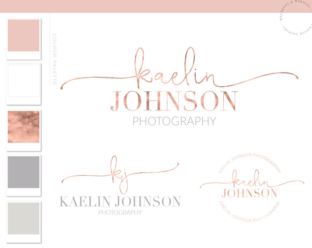 Pretty and Pink Logo Design • Macarons and Mimosas