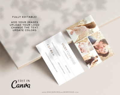 Photography Business Card Design Template, DIY Photo Business Card Template, Modern Editable Business Calling Card, Digital Company Card