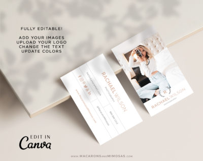 Photography Business Card Design Template, DIY Photo Business Card Template, Modern Editable Business Calling Card, Digital Company Card