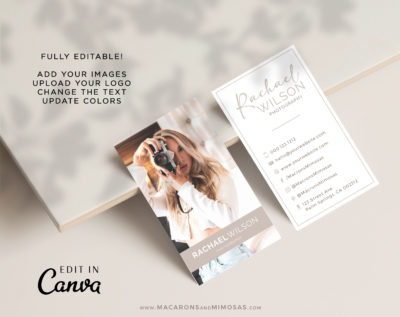 DIY Business Card Template, Photography Photo Business Card Design Template, Modern Editable Business Calling Card, Digital Company Card