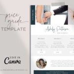 Price List, Price Menu Template, Photography Pricing Guides, Pricing Brochure Menu Wedding Photographer Template for Canva