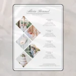 Photography rate sheet template editable in Canva for photographers showing pricing packages and service details