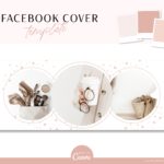 Star & Heart Facebook Cover Template in chic feminine pink and rose gold. Editable in Canva, DIY Social Media Templates for Canva edit to fit your brand!