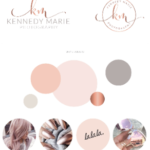 Pink Rose Gold Logo Design, Blush Wedding Photographer Marketing Set, Calligraphy Stamp Photo Watermark Boutique