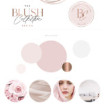 Logos & Branding Kit, Rose Gold Photography Logo Design, Wedding Boutique Watermark Blog Set, Custom Circle Heart Logo Package