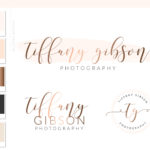 Modern calligraphy logo design, handwritten premade branding package, rose gold social icons, custom blog signature, pin it button package, website builder kit, wix blog package design