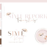 Logo Design for Fashion Blogger, Business Logo for Boutique, Circle Watercolor logo for Fashion and Clothing, Rose Gold Pink Feminine Logo