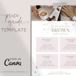 Photography Pricing Template, Photography Price List, Photography Price Sheet, Photographer Pricing, Canva Template, Pricing Guide