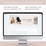 Canva Facebook Template Collage, Pink & Black Customizable Facebook Templates easy to edit for coaches, beauty bloggers, Influencers, and Small Businesses
