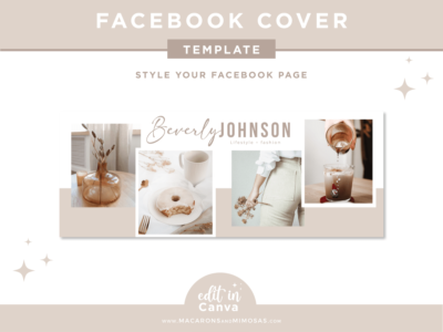 Facebook Banner Template for Social Media, Website and Blog Cover photo collage editable in Canva. FB Banner easy drag and drop template.