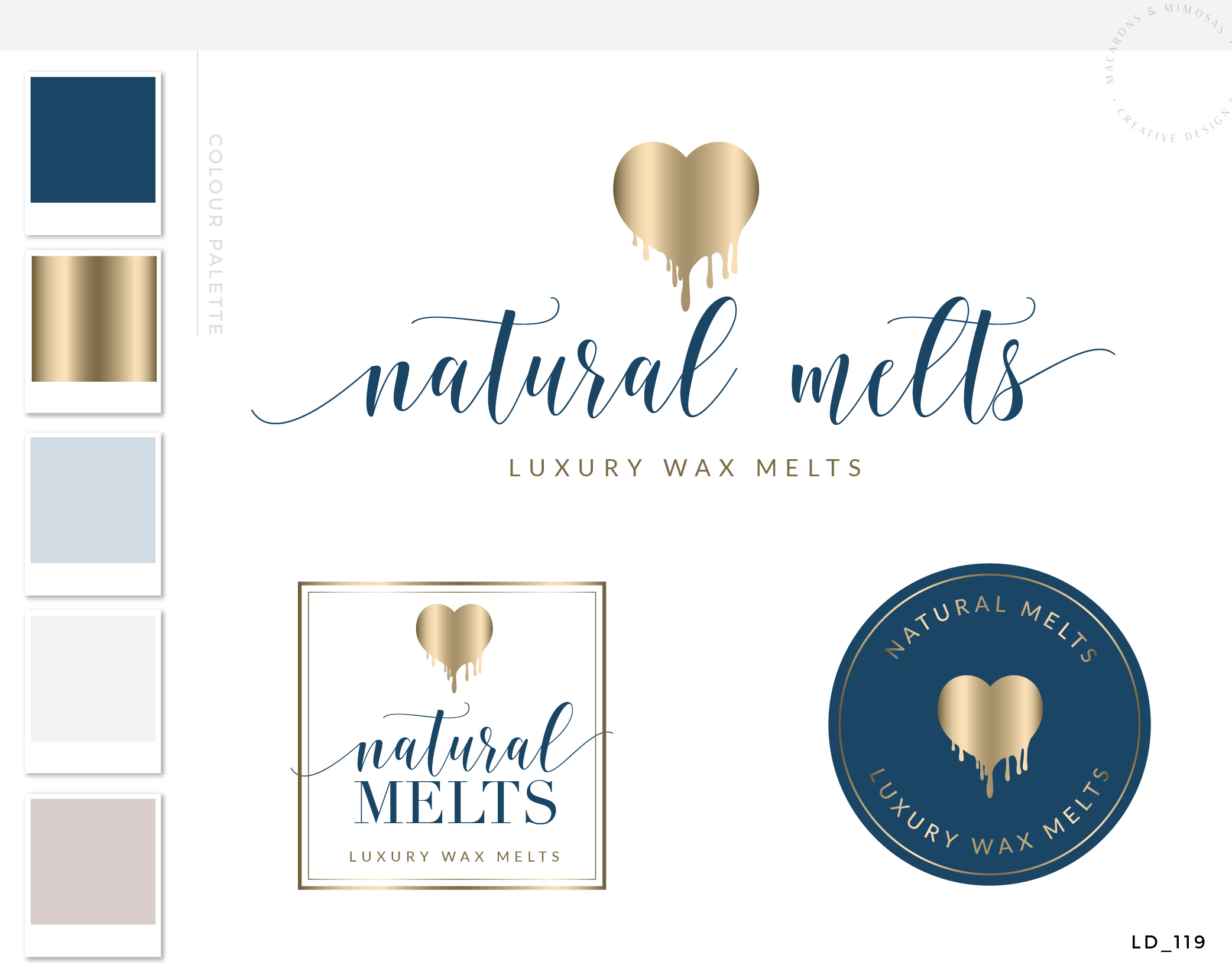 Candle Logo Design, Hand Poured Luxe Wax Brand Design, Dripping heart Wax Melts Label logo, Decor Wick Candle Boutique Logo Branding Package