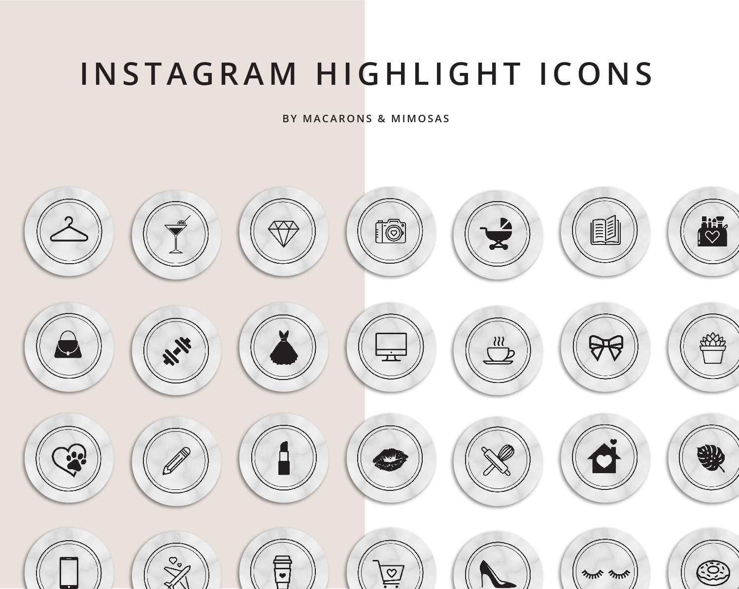 53 Marble Instagram Story Highlights Icons Macarons And Mimosas