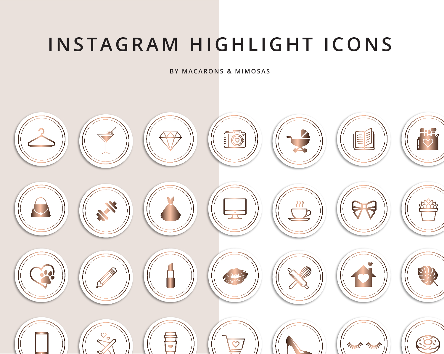 rose gold instagram highlight covers free