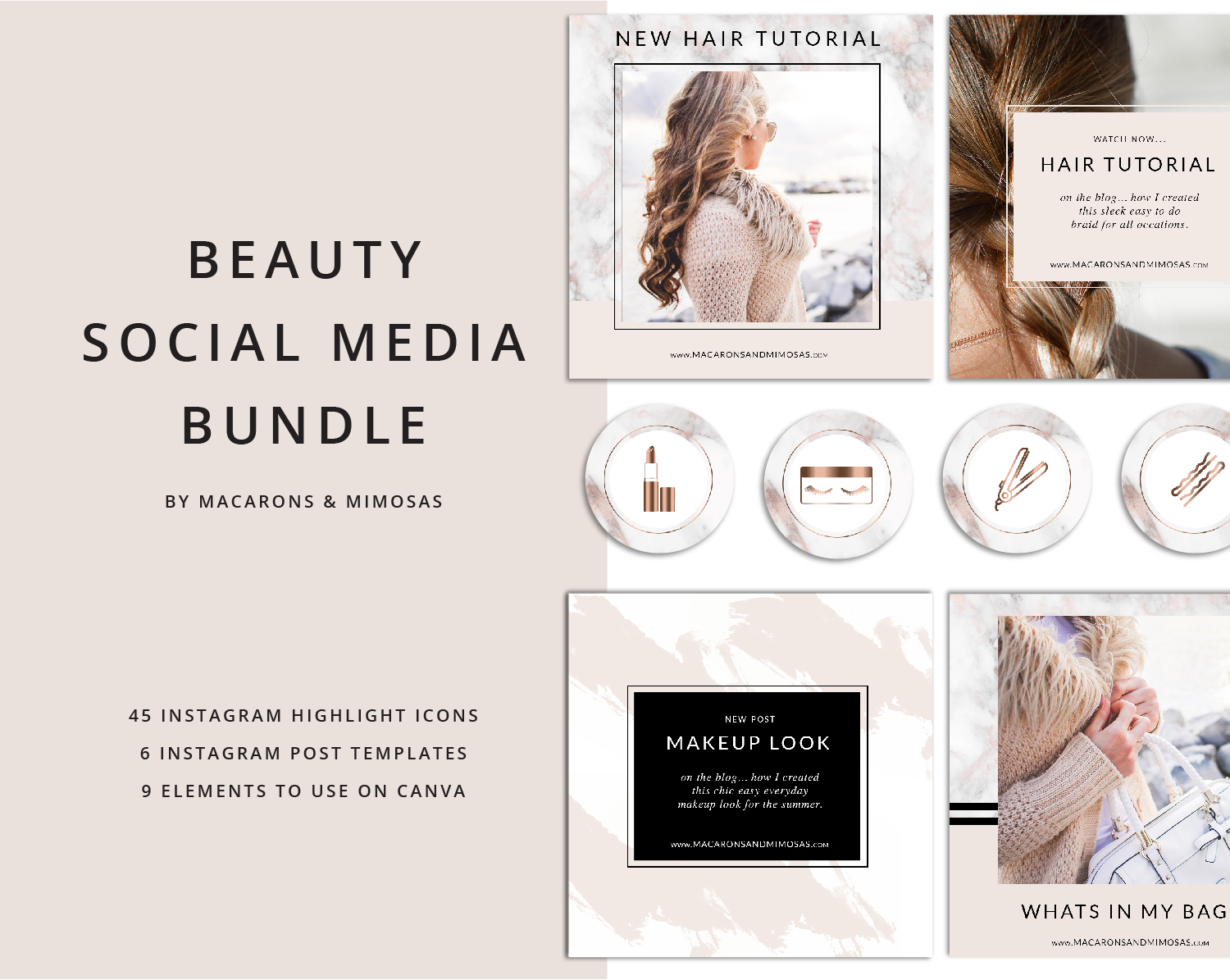 45 Beauty Instagram Story Highlights Icons, Rose Gold Marble Instagram Story Template Bundle, Instagram Highlights, Fashion, Beauty, Lifestyle, Makeup icons, Makeup Instagram blogger, Beauty Blogger Icons