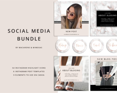 54 Instagram Story Highlights Icons, Rose Gold Marble Instagram Story Template Bundle, Instagram Highlights, Fashion, Beauty, Lifestyle