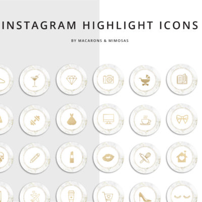 instagram highlight icons black marble