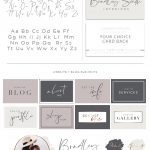 handwritten calligraphy logo design and branding kit for small businesses and shops, clean simple font-based logo with circle