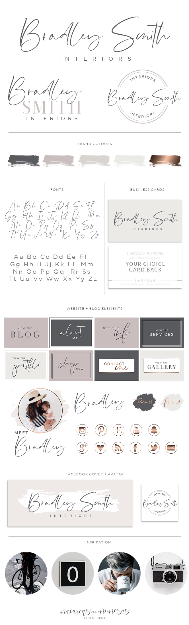 handwritten calligraphy logo design and branding kit for small businesses and shops, clean simple font-based logo with circle