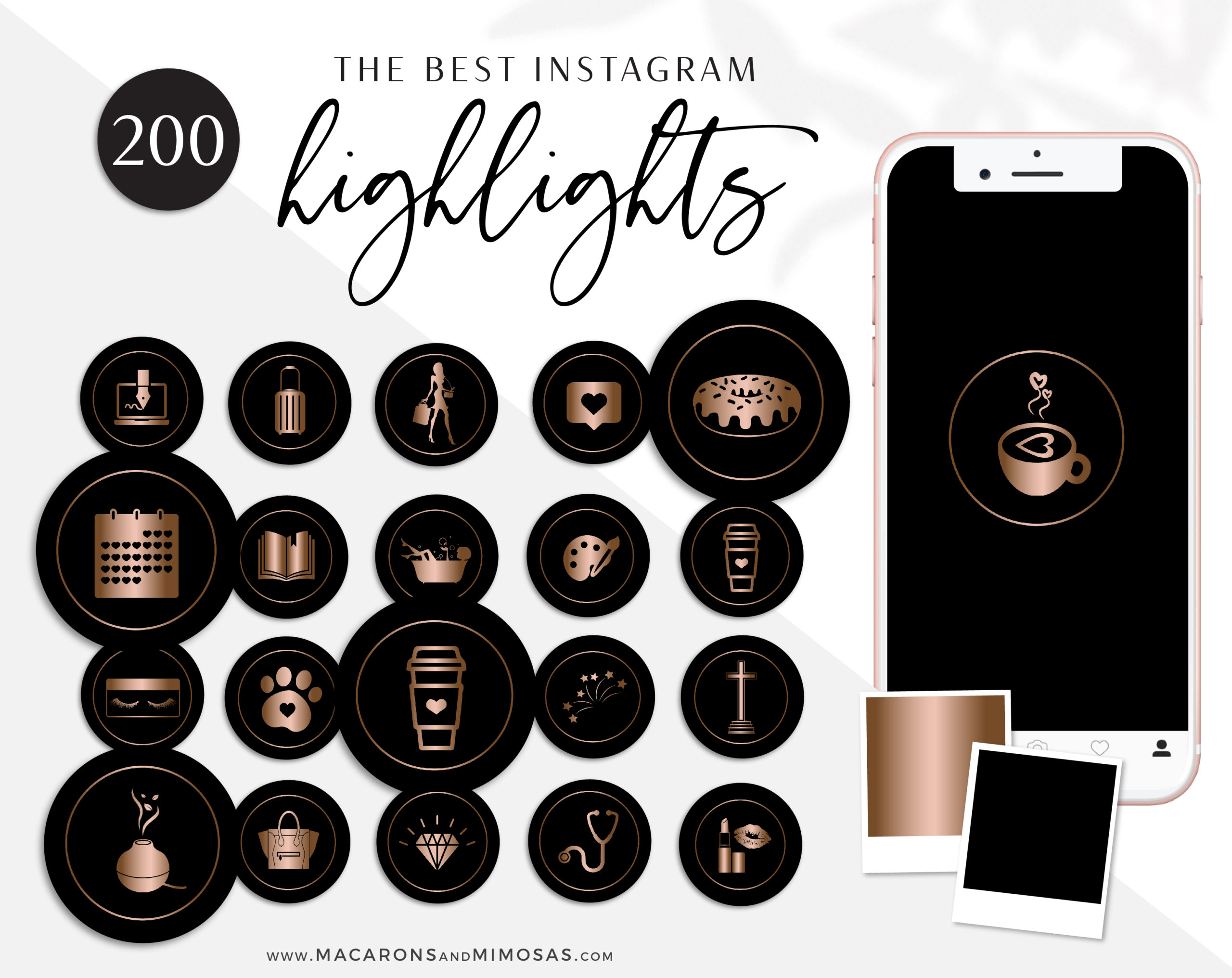 Instagram Highlight Covers Pink Heart: 100 Free Templates