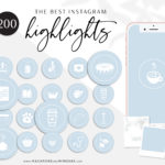 200 Baby Blue Instagram Highlight Covers, Light Blue and White Instagram Icons for Fashion, Beauty, Lifestyle Bloggers and Small Businesses