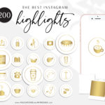 Yellow Gold White Instagram highlight Icon Covers, Blush Pink Icons for Fashion, Beauty and Lifestyle Bloggers and Businesses