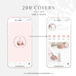 Rose Gold Pink Instagram Highlight Covers, Blush Pink Highlight Icons, Rose gold Instagram Covers, Gold Glitter and Blush Pink IG covers