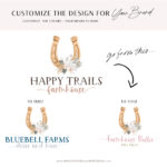 Horse Shoe Logo, Ranch Logo, Horseshoe Logo, Rustic Farm Watercolor Business Logo, Branding Kit Package with Business Card Website Graphics