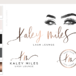Lash Lounge Logo Design, Last artist Branding package, Beauty and cosmetic designs, eyelash Salons and artists. Rose Gold branding solutions