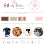 Dog and Cat groomer Logo Design with Paw Print and heart in Vector by Macarons and Mimosas