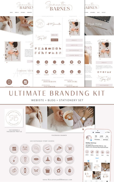 Blog Graphics Kit, Website Blog Template Kit, Ultimate Branding Kit, Premade website graphics, Website Social Media Package