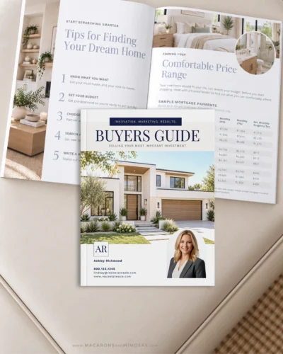 ​Real Estate Home Buyer's Guide Template for Canva, Professional Marketing 16-Page Packet with Questionnaire for Buying a House.