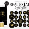 Real Estate Instagram Highlights, Black Gold Realtor Highlight Icons, Gold Instagram Covers, Real Estate IG Story covers