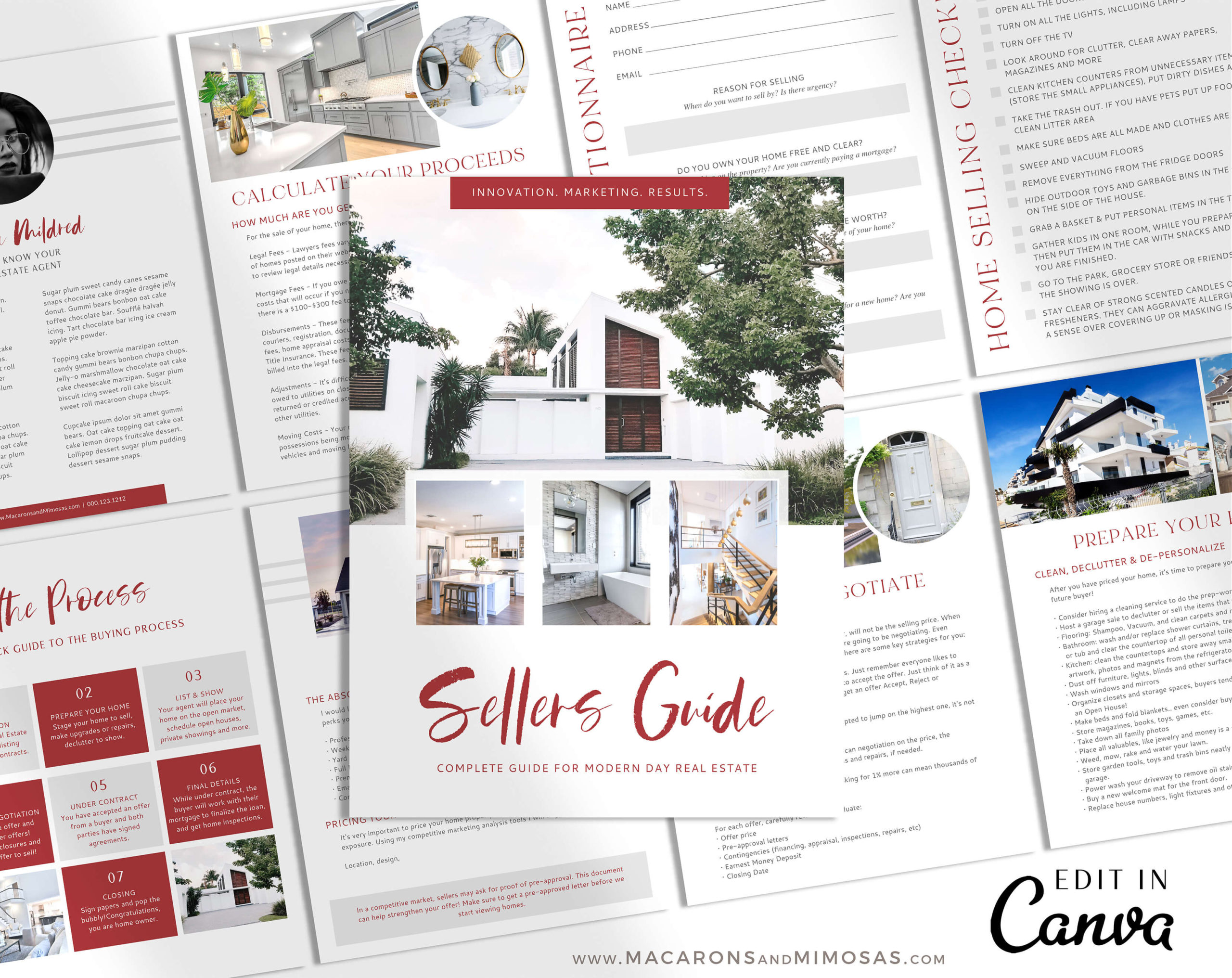 Real Estate Sellers Guide Template for Canva • Macarons and Mimosas