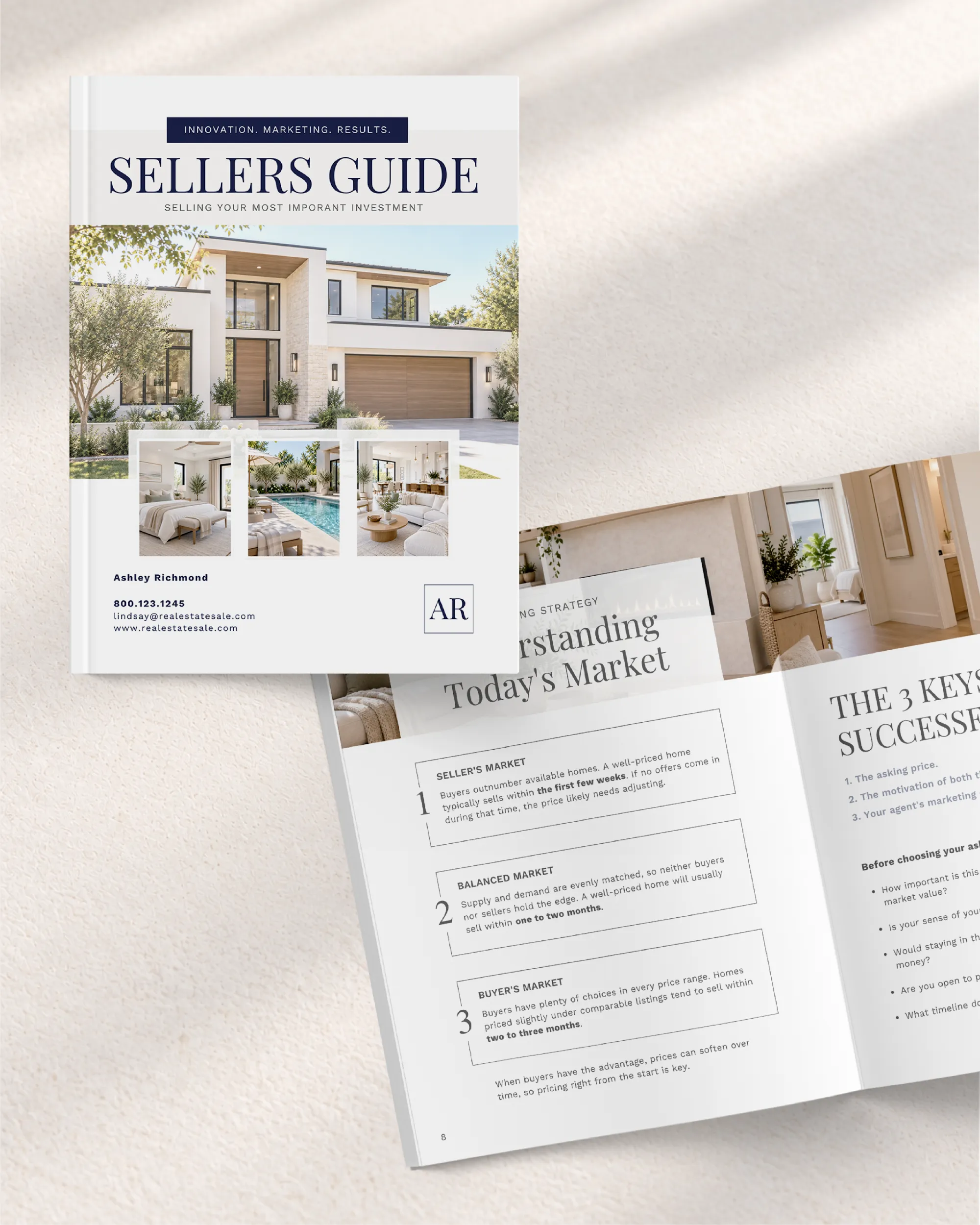 Real Estate Sellers Guide Template for Canva, 16 page Professional Market Listing Presentation Moving and Listing Checklist Guide Packet