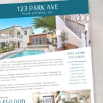 Editable just listed flyer template for real estate listings