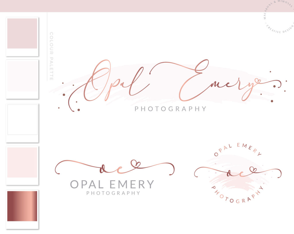 Opal Emery Logo Set • Macarons and Mimosas