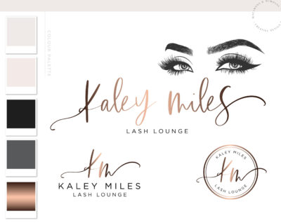 Lash Lounge Logo, Last artist Branding package, Beauty and cosmetic designs, eyelash Salons and artists. Rose Gold branding solutions