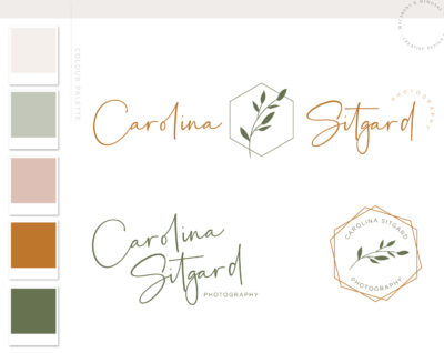 Eucalyptus Logo Design, Floral Wreath Branding Kit Design, Photography Boutique Shop Logo, Watermark Package Greenery Frame