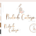 Nail Artist Logo design for Beauty Nail Salon and Watermark Rose Gold Nail Polish with a Custom Brand Kit and Package