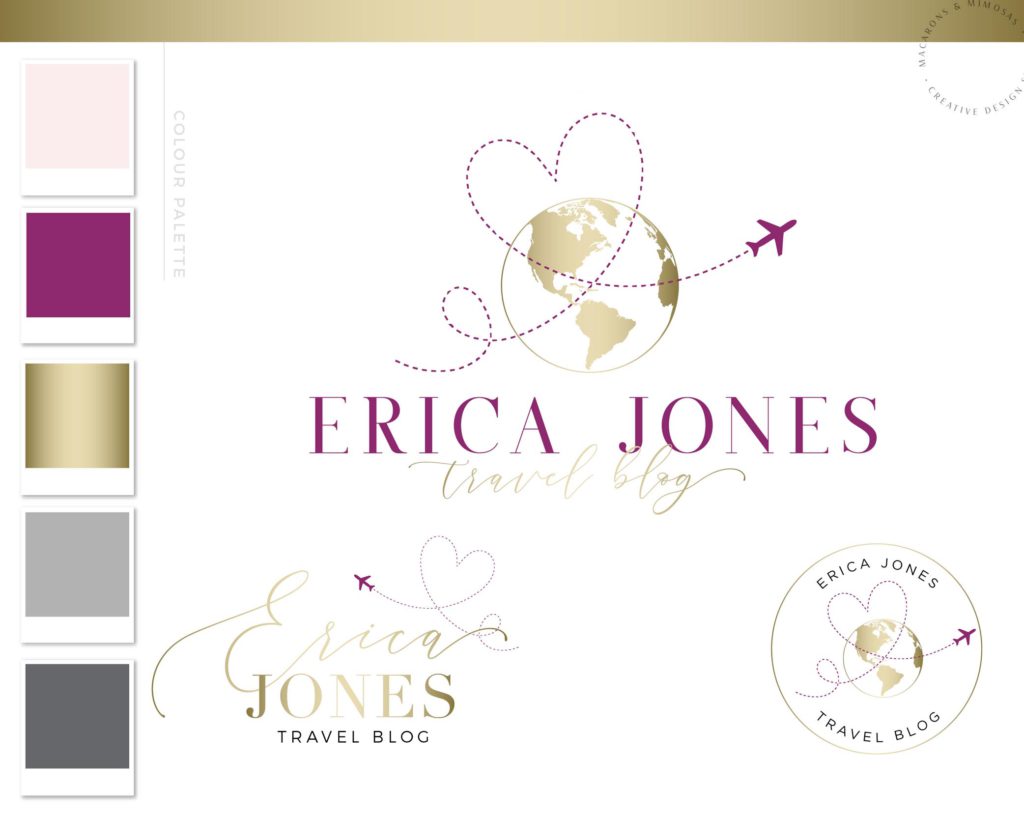 Travel Logo Design • Macarons and Mimosas