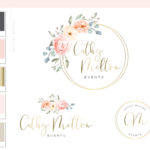 Watercolor Floral Logo, Premade Wedding Logo Design, Photography Flower Logo Wreath, Business Logo, Elegant Floral Branding Package