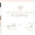 Diamond Event Logo, Glitter Logo Design, Rose Gold Logo, Boutique Branding kit, Calligraphy Branding Package, Photography Logo Watermark
