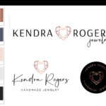 Heart Diamond Jewelry Logo, Jewel package, Boutique Branding kit, Luxury Handmade Branding Package, Photography Logo Watermark
