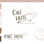 Cafe Logo Coffee Cup Logo & Branding Kit, Heart Mug Logo Package, Premade Drink Coffee Logo Watermark for Social Media Blog