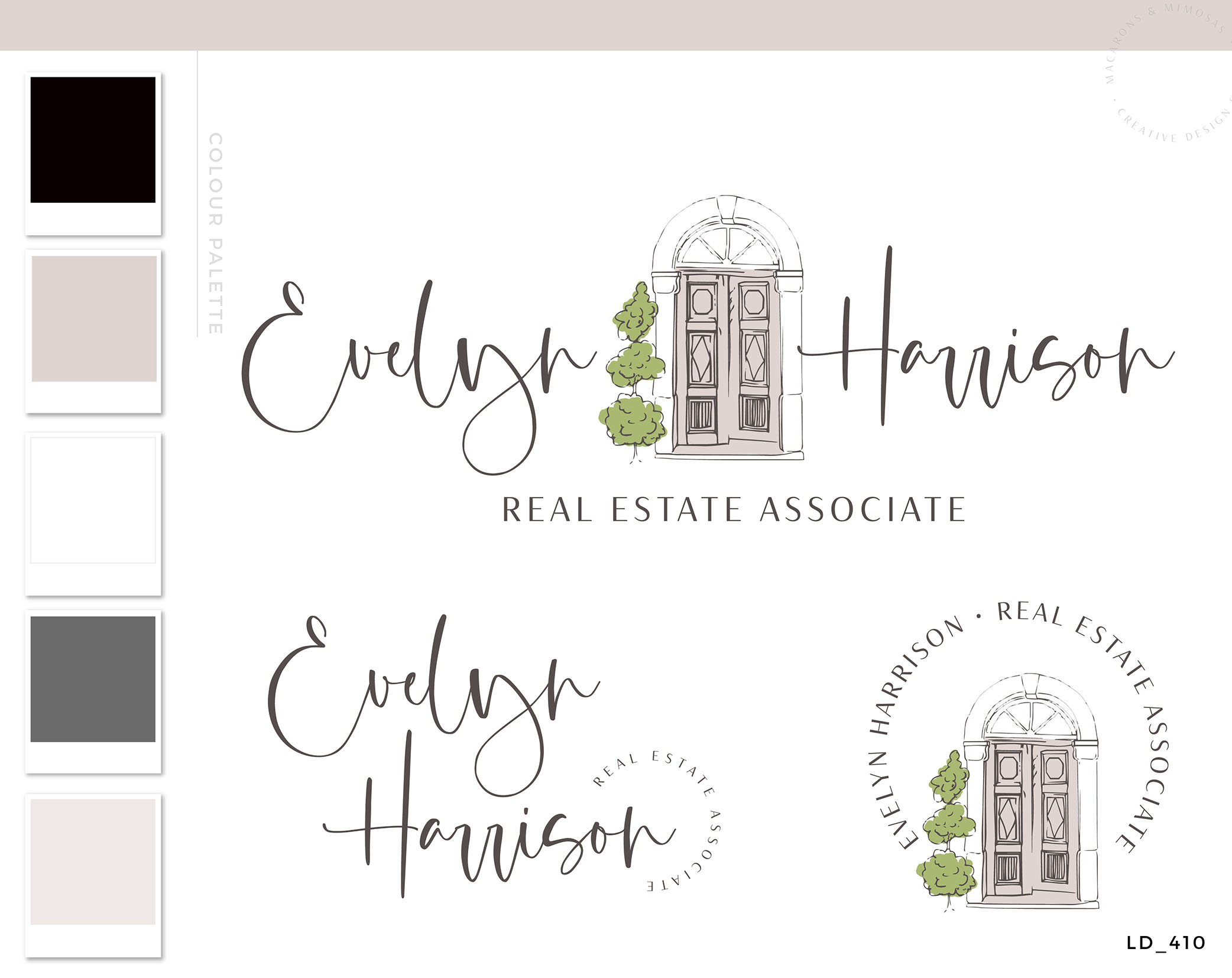 Real Estate Door Logo Template, Real Estate Logo, Realtor Logo, House logo watermark, Realtor Marketing Package for Brokers and Associates