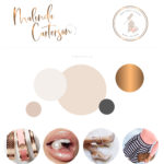 Nail Artist Logo design for Beauty Nail Salon and Watermark Rose Gold Nail Polish with a Custom Brand Kit and Package