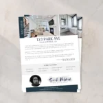 Professional broker open house invitation flyer for property previews