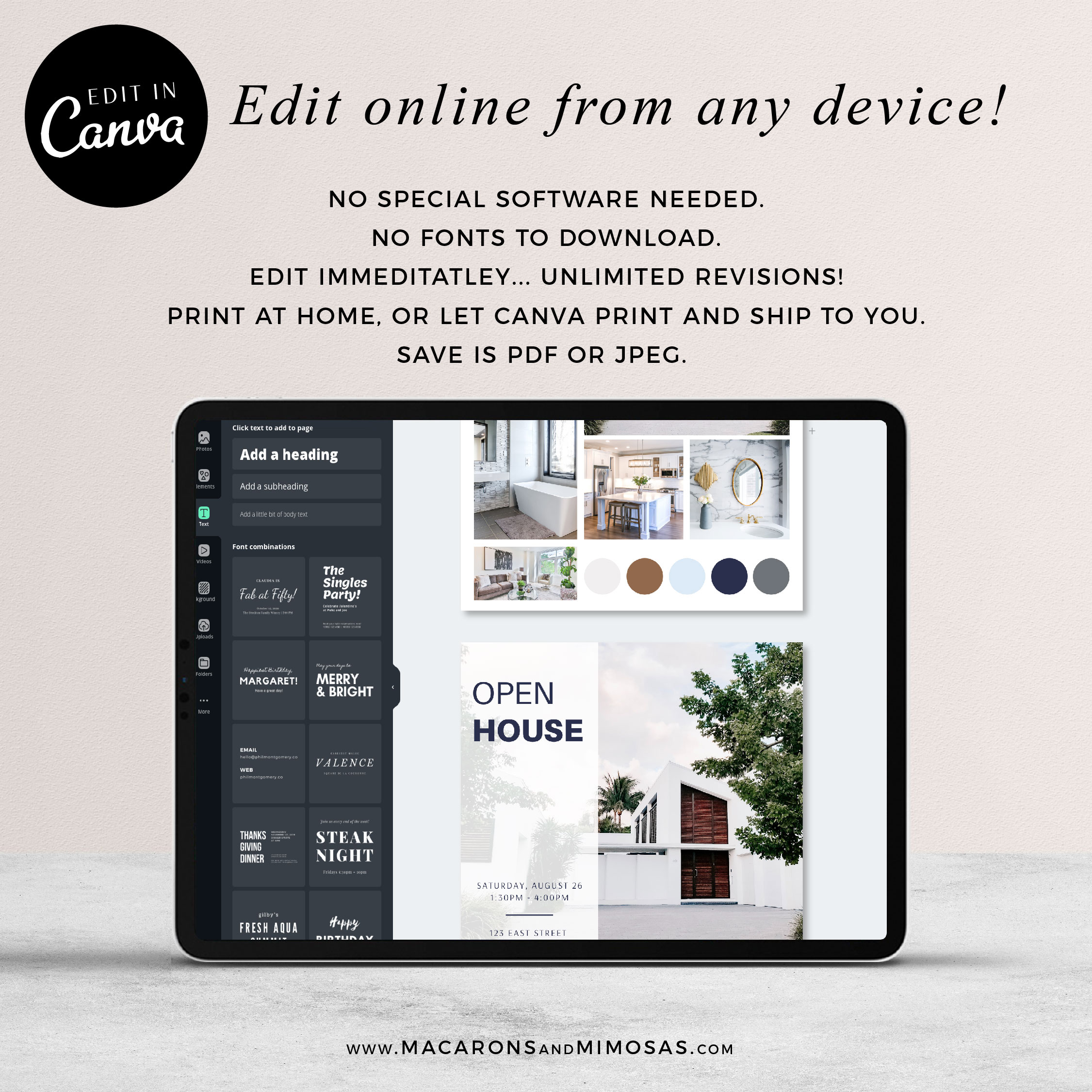 Real Estate Instagram Templates, Real Estate Marketing for Canva, 8 Social Media Templates Facebook and Instagram Realty Real Estate Agents brokers and more