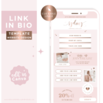 Rose Gold Link in Bio Page Template for Canva, Pink Instagram Templates for Reels, Ditch LinkTree Microsite for Instagram Profiles