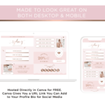 Rose Gold Link in Bio Page Template for Canva, Pink Instagram Templates for Reels, Ditch LinkTree Microsite for Instagram Profiles